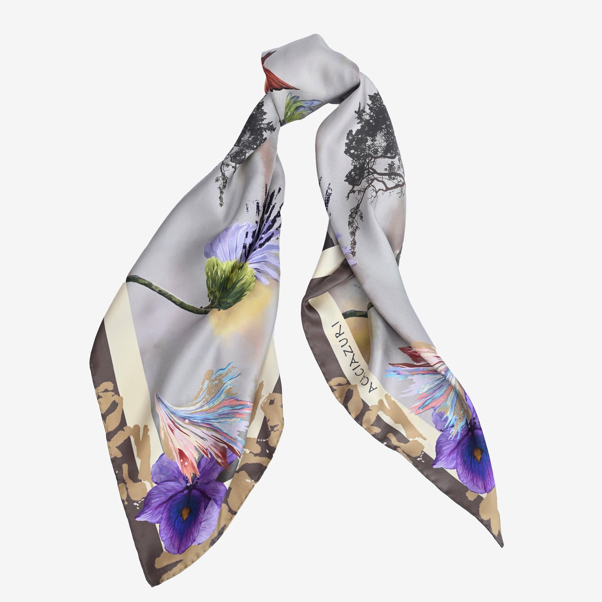 Elephant Print Silk Scarf