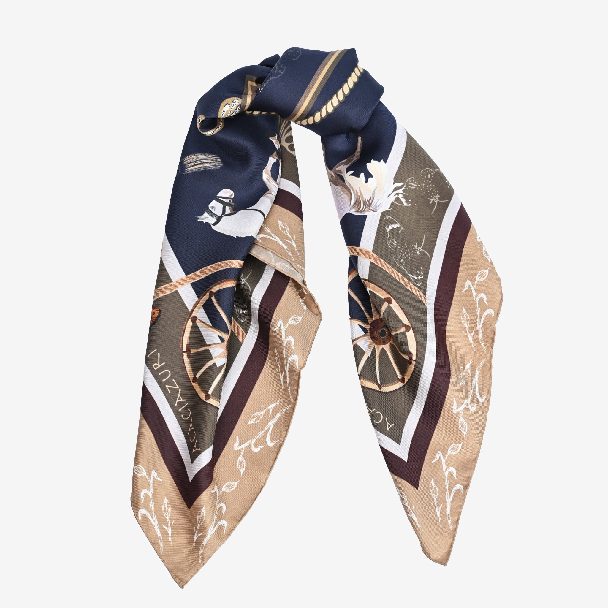 Midnight Blue Silk Scarf