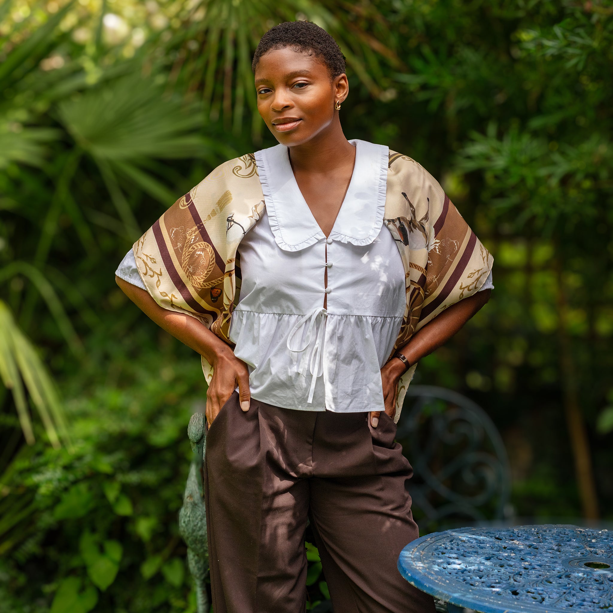 White Equestrian Scarf – Elegant, Eco-Friendly