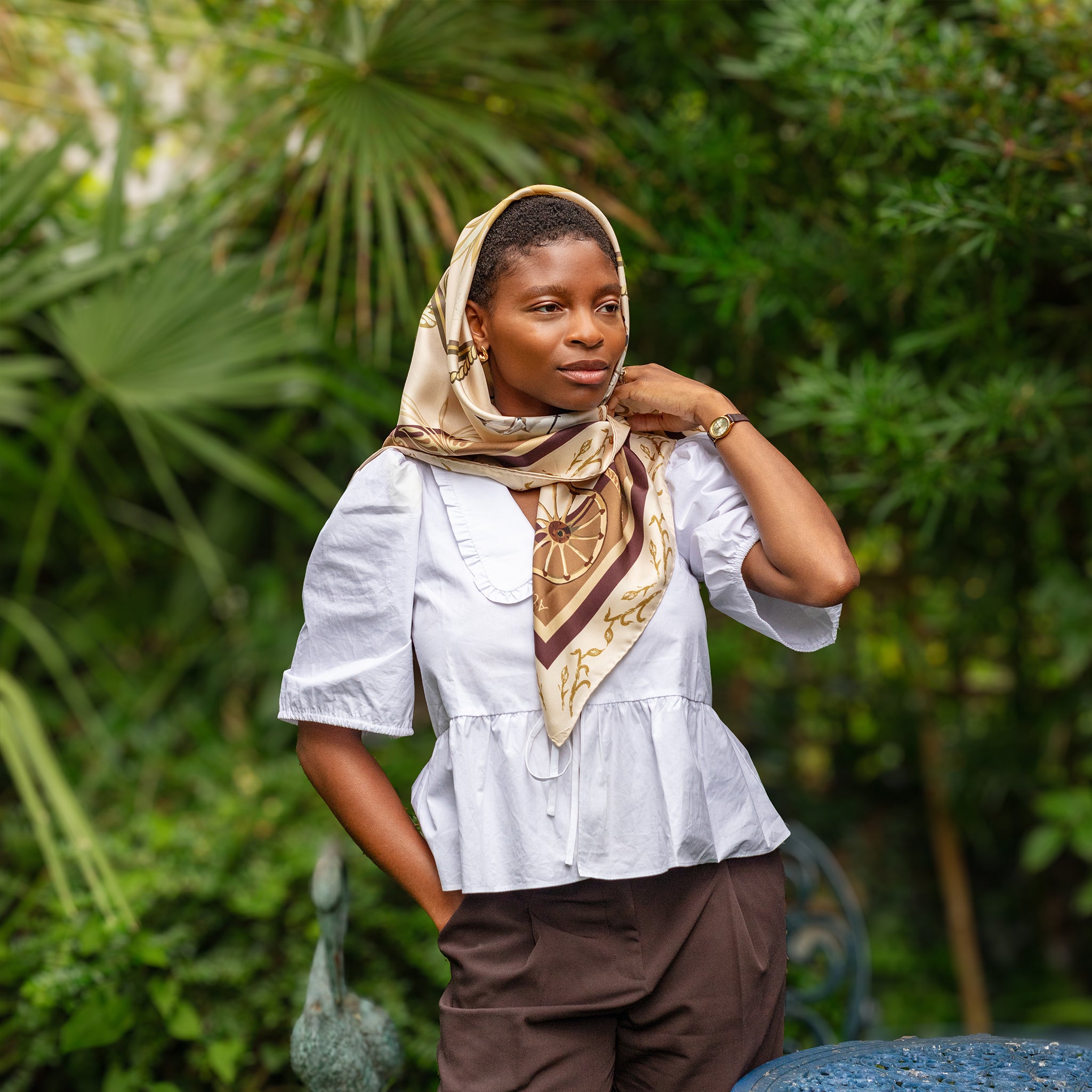 White Equestrian Scarf – Elegant, Eco-Friendly