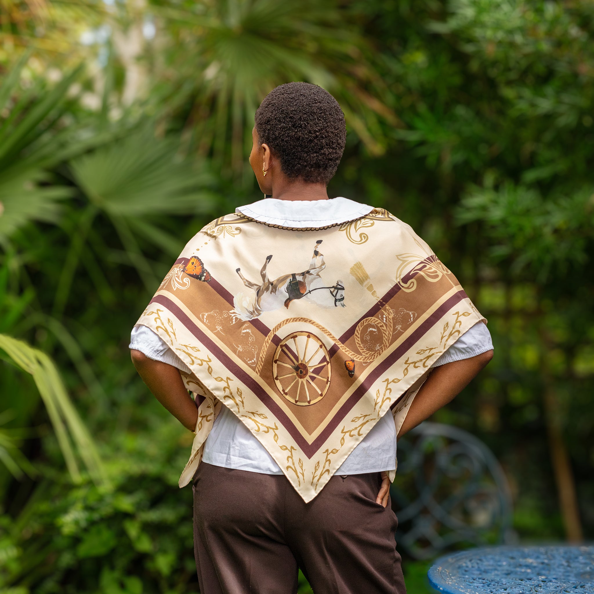 White Equestrian Scarf – Elegant, Eco-Friendly