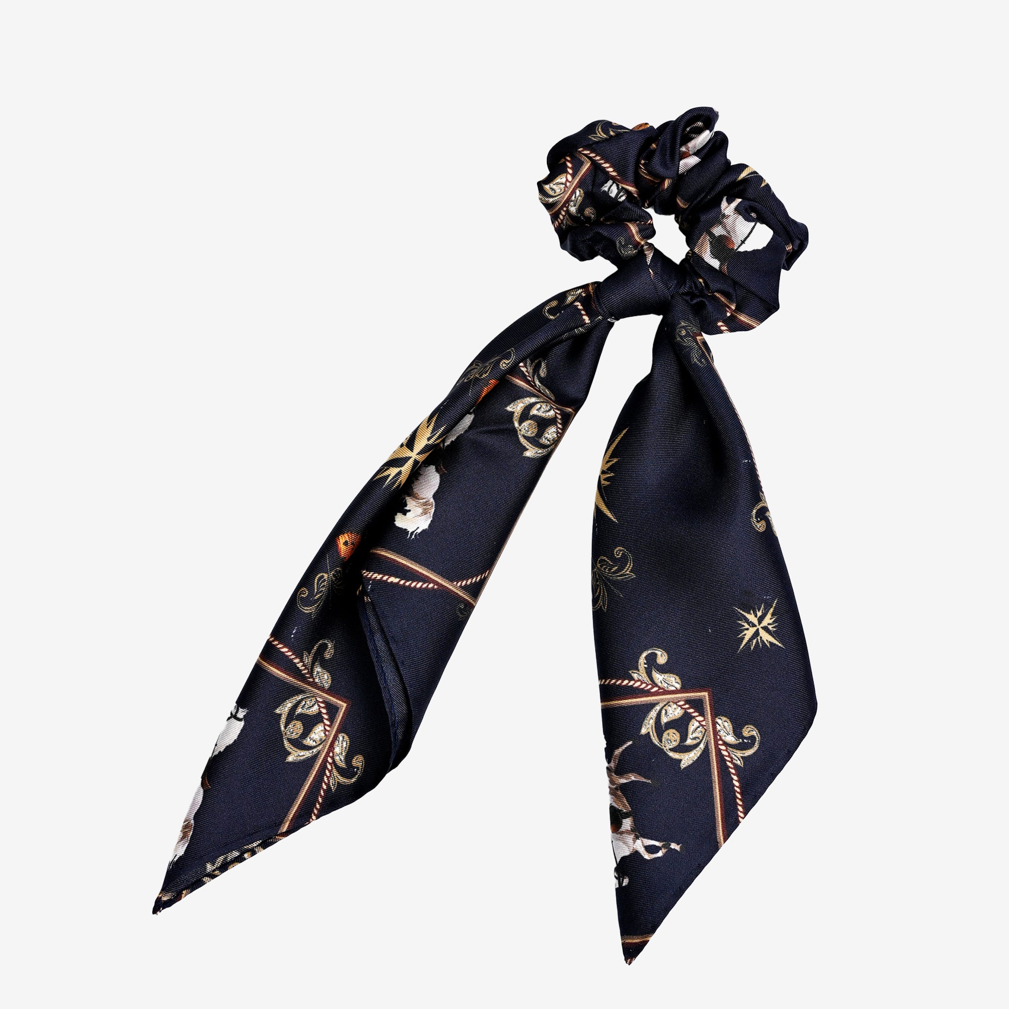 Navy Silk Scrunchie